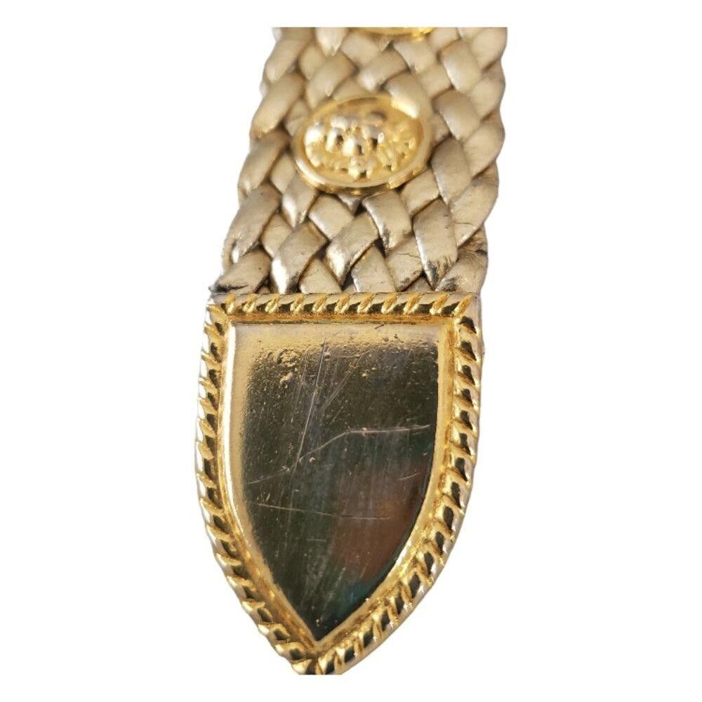 Designer Vintage Gold Braided Leather Ladies Belt Size ONE SIZE - 4 Thumbnail