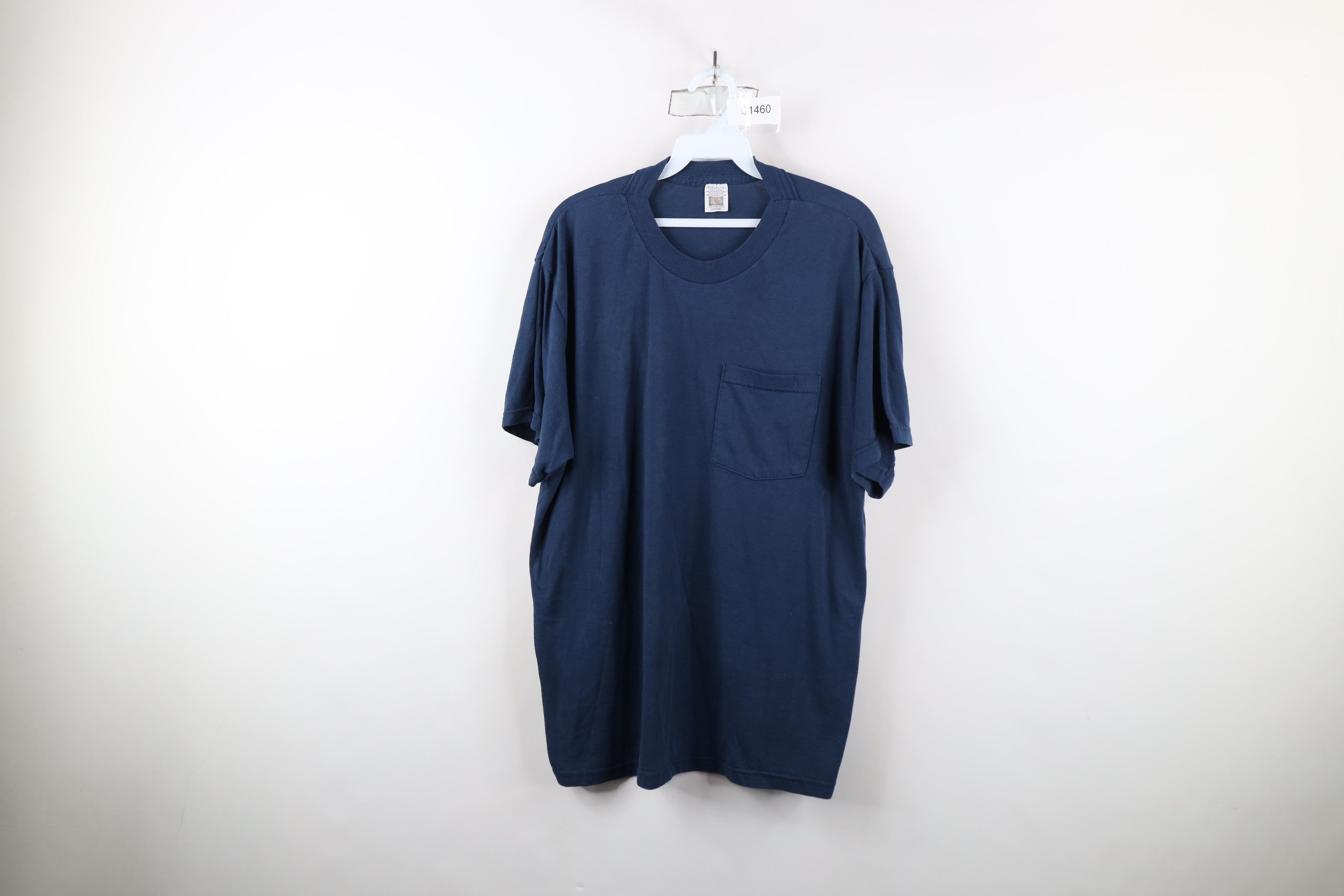 Vintage Vintage 90s Streetwear Thin Short Sleeve Pocket T-Shirt Blue Size US XL / EU 56 / 4 - 1 Thumbnail