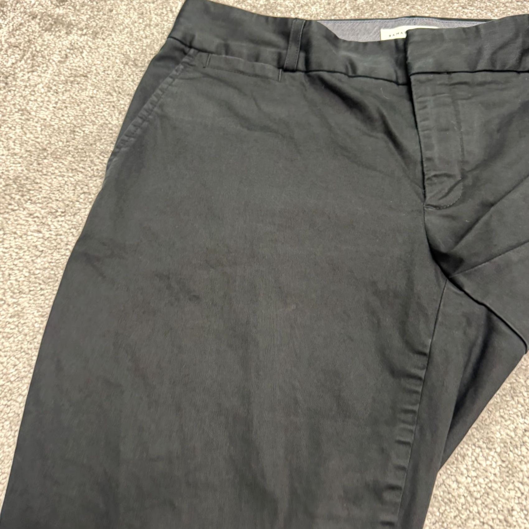 Banana Republic Banana Republic Cropped Pants Womens 10 Black Cotton Stretch Straight Flat Front Button Zip Hook & Eye Size 32" / US 10 / IT 46 - 7 Thumbnail