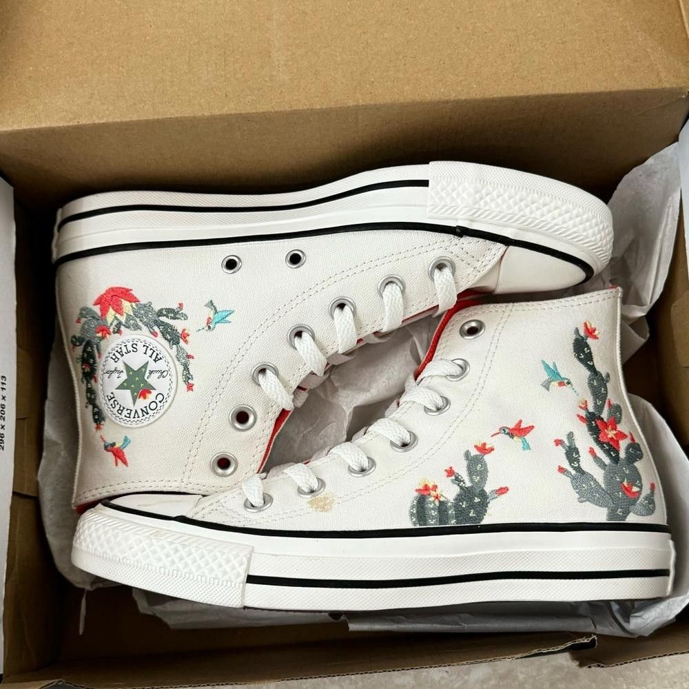 Converse Converse All Star High Top Floral Sneakers - Size 6 Women's Size US 6 / IT 36 - 1 Thumbnail