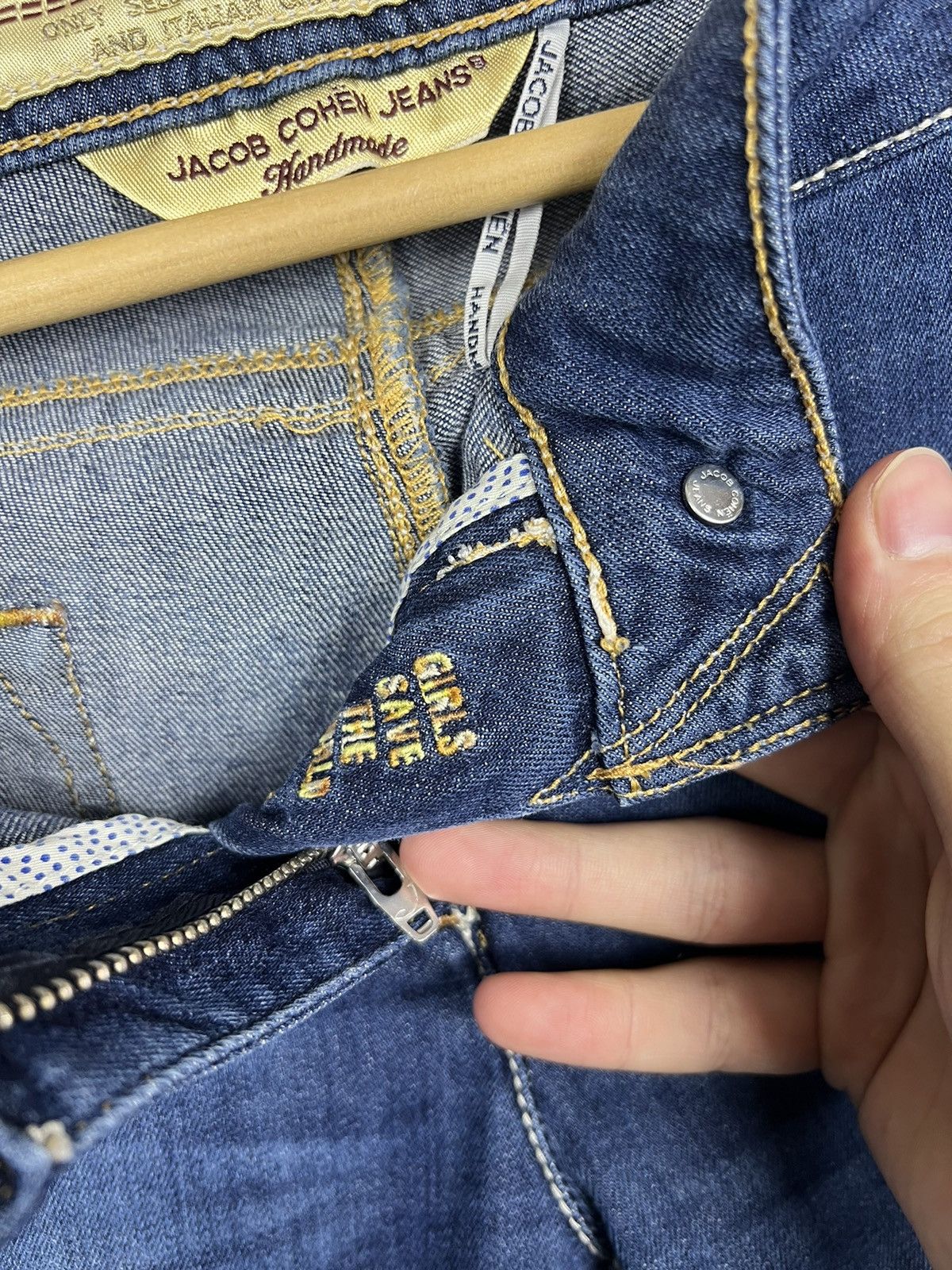 Jacob Cohen Jacob Cohen Jeans ”Girls Save The World” Blue Made in Italy Size 31" - 9 Thumbnail