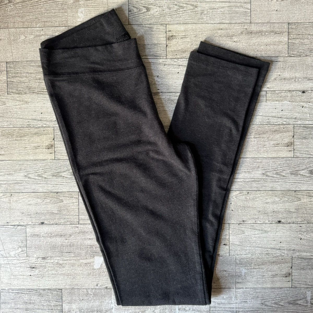 Vintage Retro, Wet Seal, Dark Heather Gray, Low Rise, Solid Leggings Size 27" / US 4 / IT 40 - 7 Thumbnail
