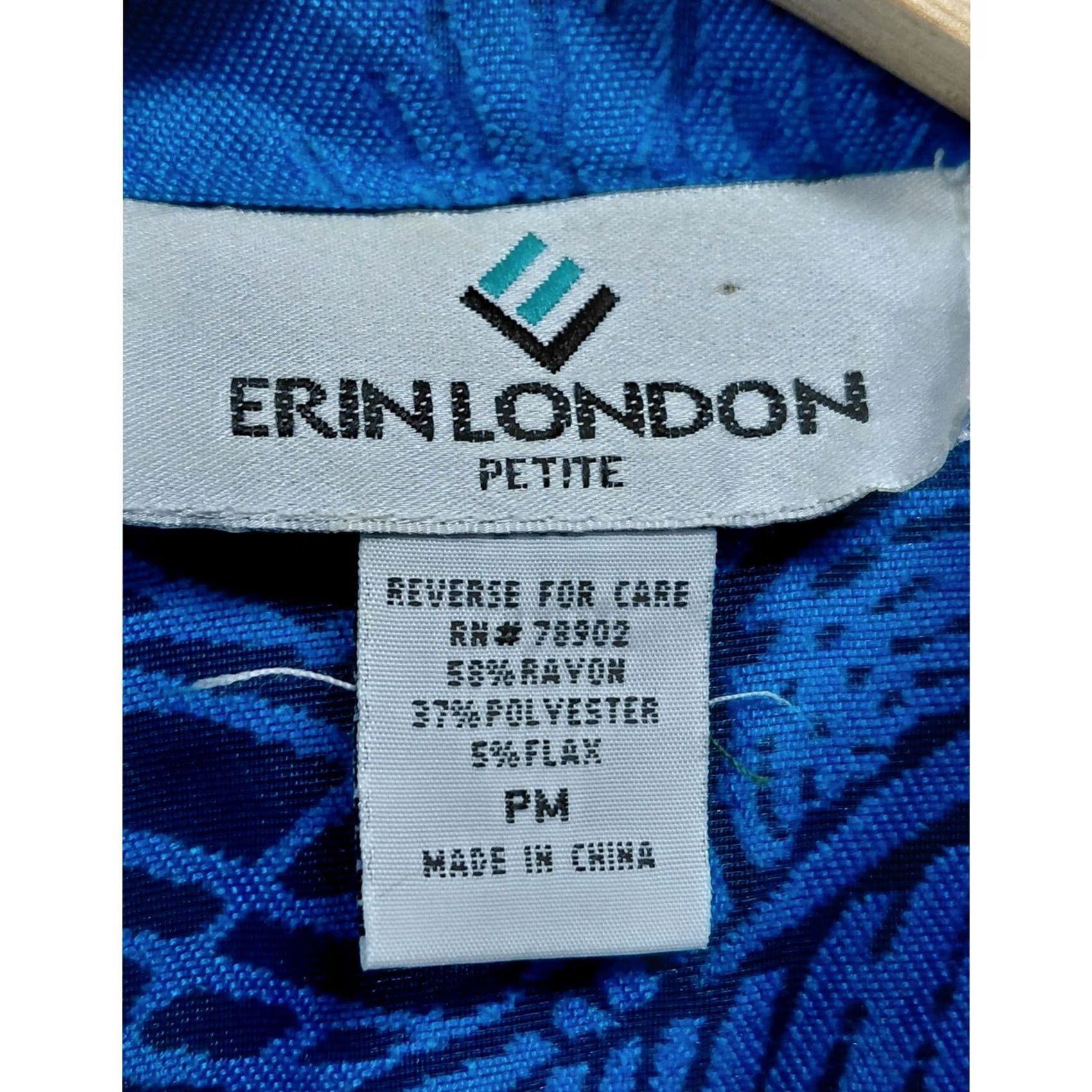 Vintage ERIN LONDON PETITE Blue Jacket Solid Long Sleeve Women PM Size M / US 6-8 / IT 42-44 - 4 Thumbnail