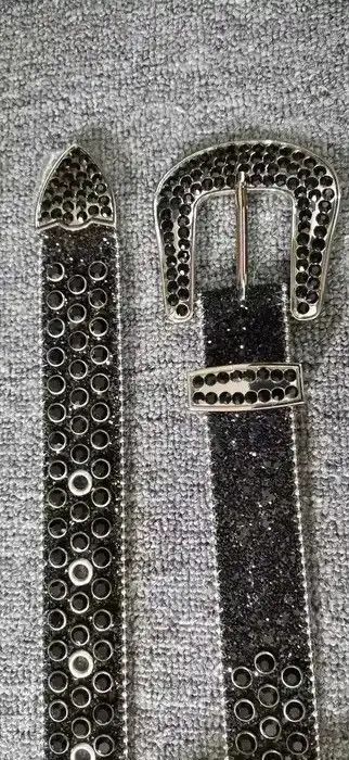 Japanese Brand Black Rhinestone Vintage Belt Size ONE SIZE - 6 Thumbnail