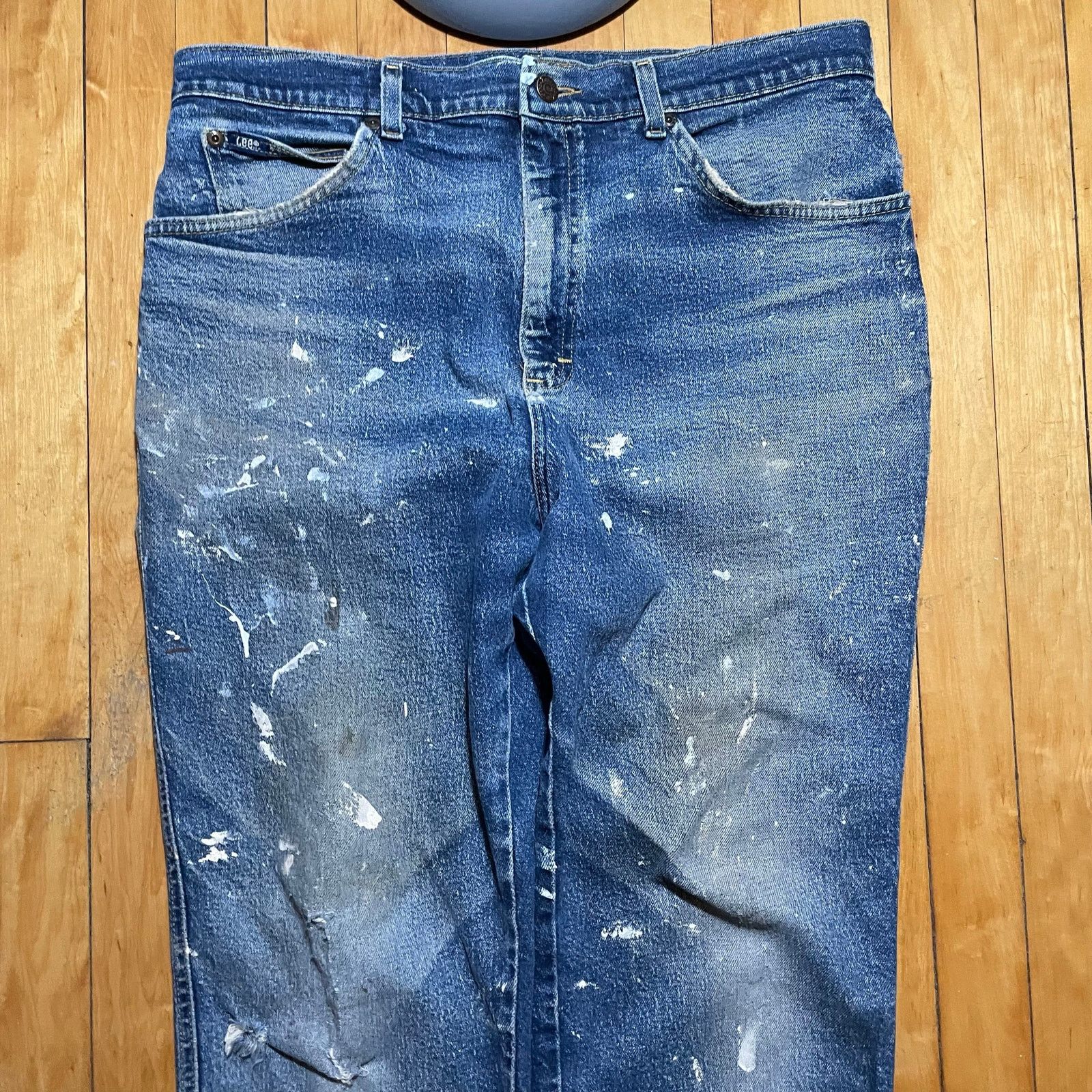 Lee 80s Lee Paint Splatter Work Wear Denim jeans Size 34 Size US 34 / EU 50 - 2 Thumbnail