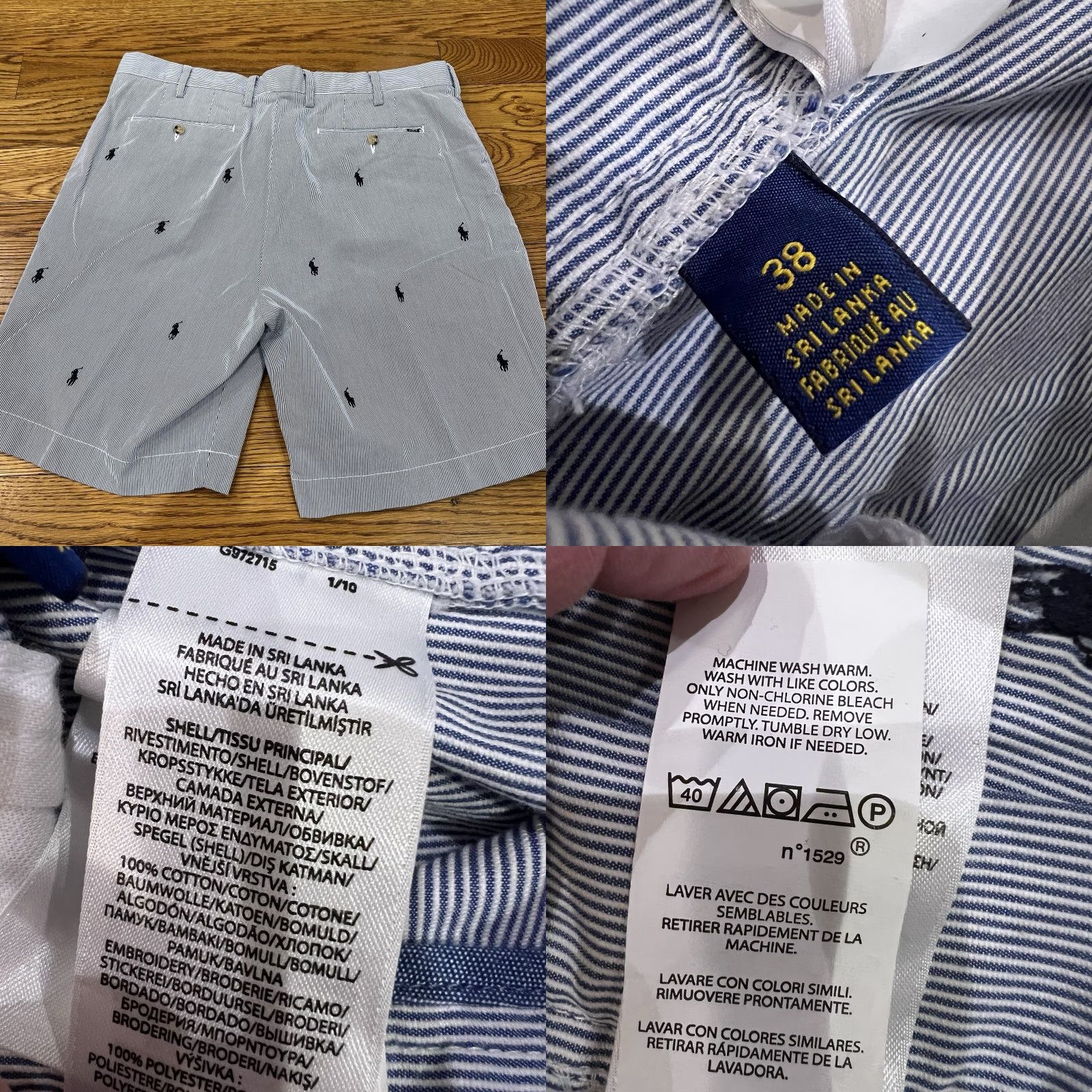 Polo Ralph Lauren Polo Ralph Lauren Shorts Mens 38x8 Classic Fit Seersucker Pony Logo Nautical Size US M / EU 48-50 / 2 - 8 Thumbnail