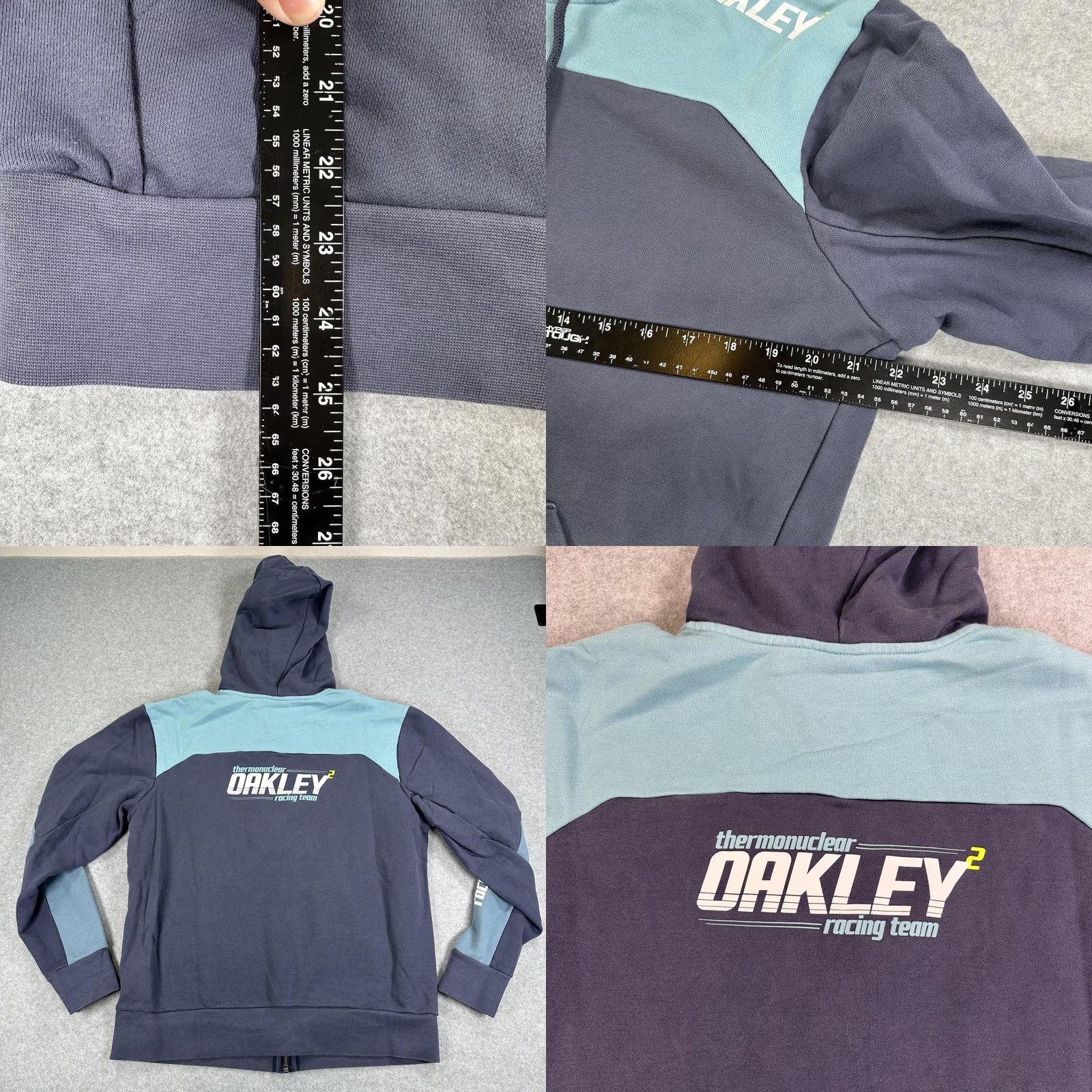 Oakley Oakley Hoodie Mens L Blue Full Zip Fleece Racing Team Graphic Sweatshirt Size US L / EU 52-54 / 3 - 8 Thumbnail