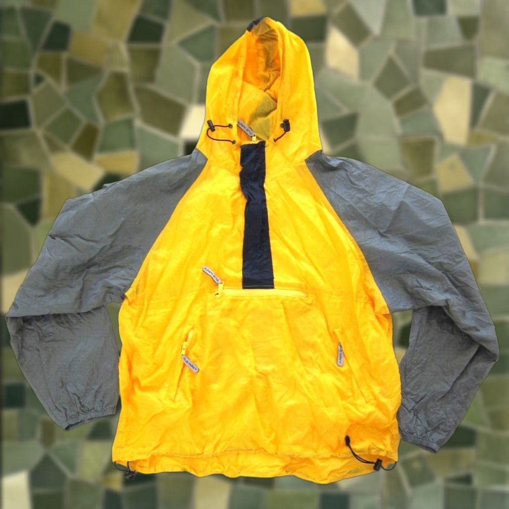 Old Navy Vtg Old Navy 100% Nylon Yellow Grey Pocket Cargo Hooded Windbreaker Jacket XL Size US XL / EU 56 / 4 - 1 Thumbnail