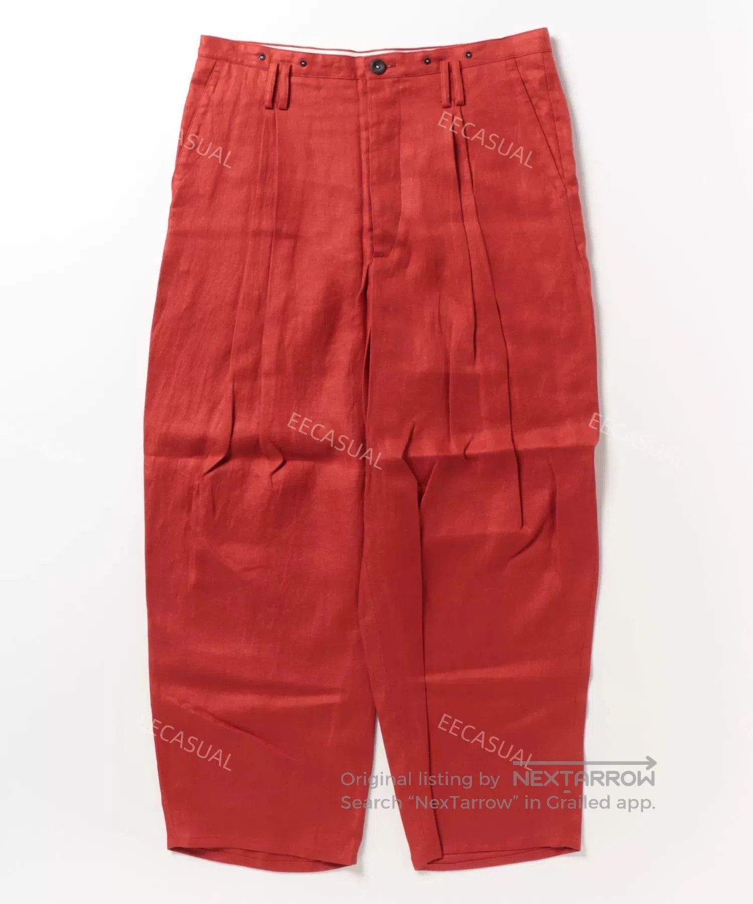 KIJIMA TAKAYUKI Suzuki Takayuki Red Wide-Legged Pants. Size US 30 / EU 46 - 1 Thumbnail