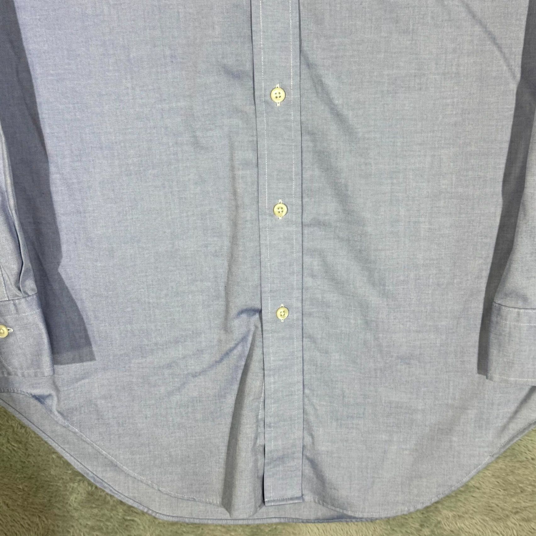 Ralph Lauren Lauren Ralph Lauren Dress Shirt Men 16 32/33 Blue Cotton Button-Down Shirt, Long Sleeve, Classic Fit Size 42R - 6 Thumbnail