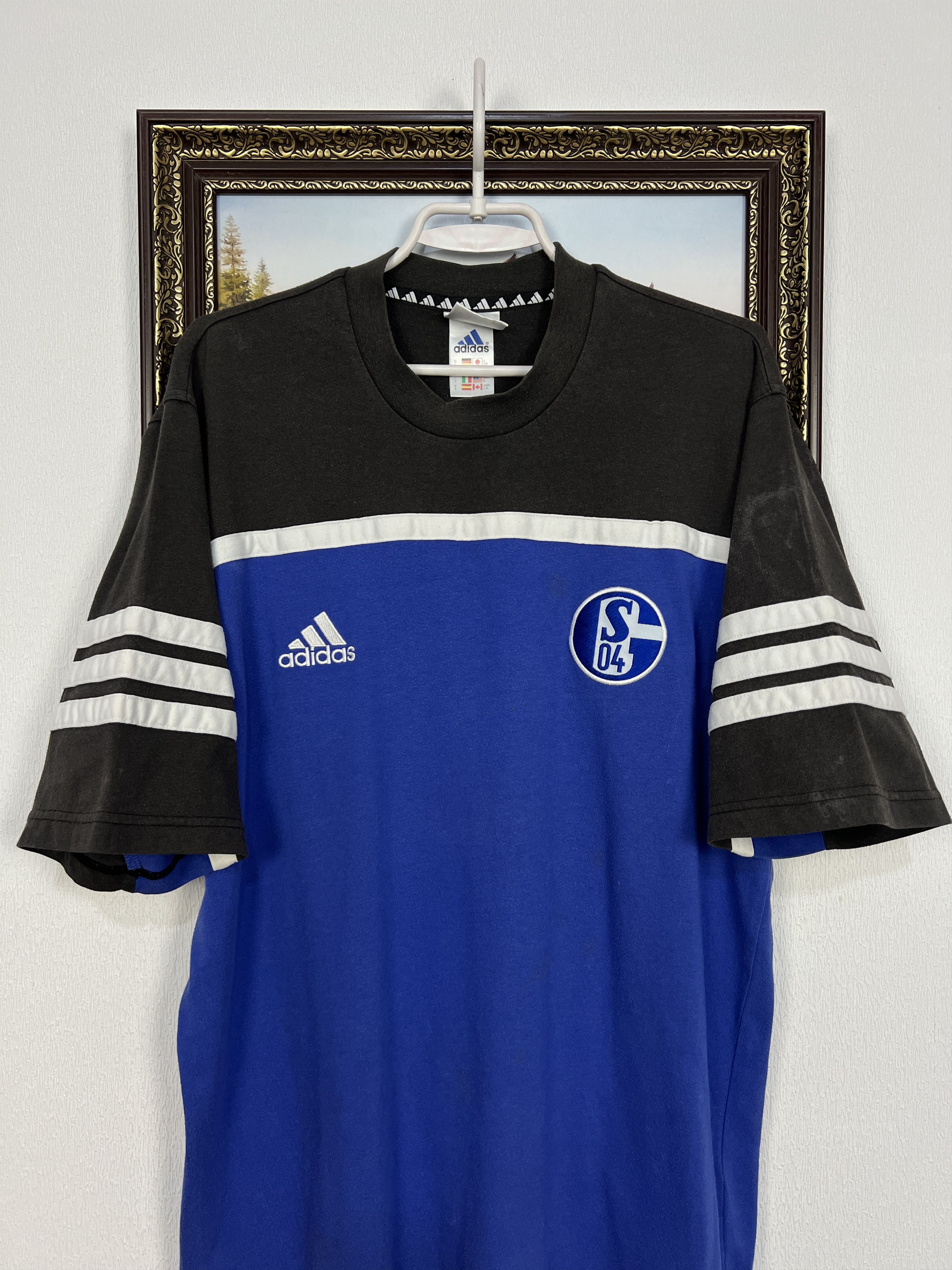 Adidas Vintage 90's Adidas FC Schalke 04 Football Train Shirt Size US L / EU 52-54 / 3 - 2 Thumbnail