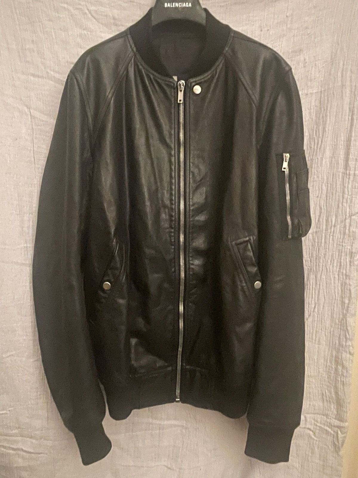 Rick Owens Rick Owens Larry 2019 Calf Leather Bomber Jacket Size US XL / EU 56 / 4 - 1 Thumbnail