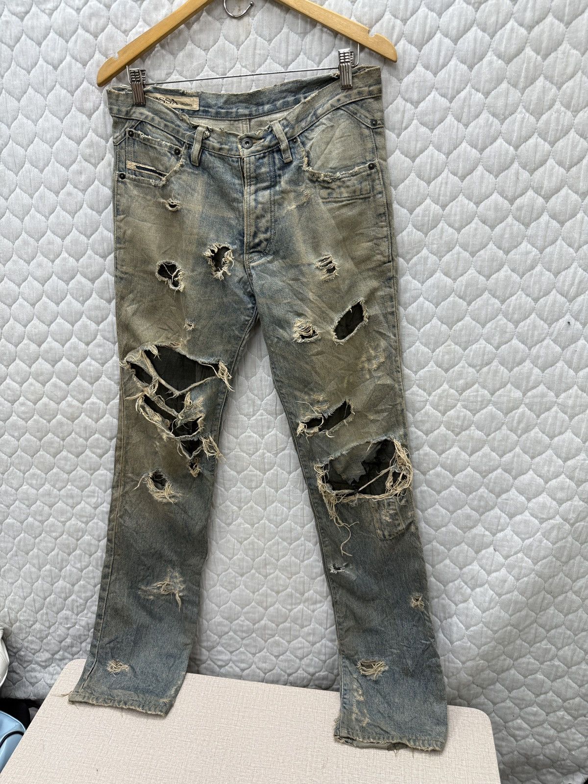 14th Addiction 🔥🔥🔥ARCHIVE OSSA MONDO RAGS PUNK JEANS Size US 32 / EU 48 - 3 Thumbnail