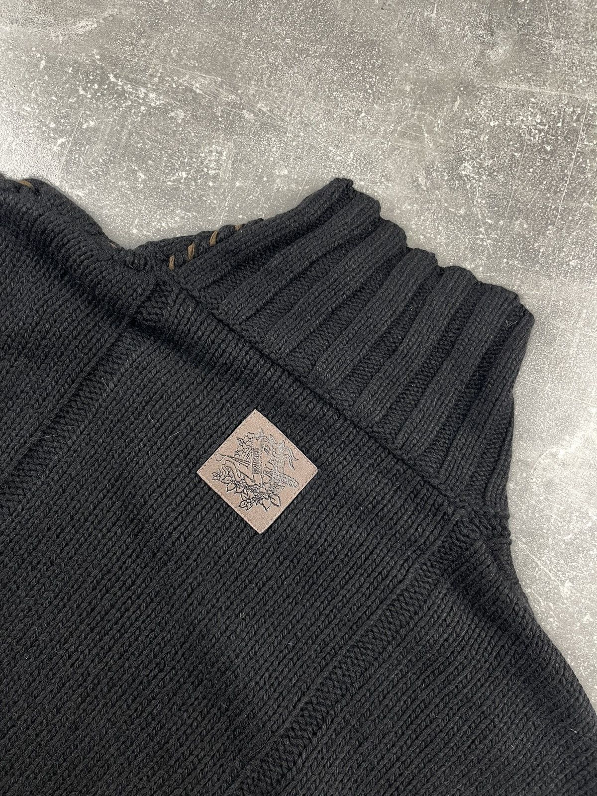 Just Cavalli Just Cavalli Black Wool Lace Up Detail Turtleneck Sweater Size US XL / EU 56 / 4 - 7 Thumbnail
