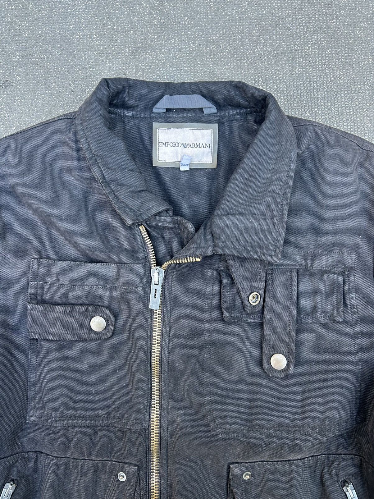 Emporio Armani Emporio Armani vintageduck canvas military jacket Size US L / EU 52-54 / 3 - 3 Thumbnail
