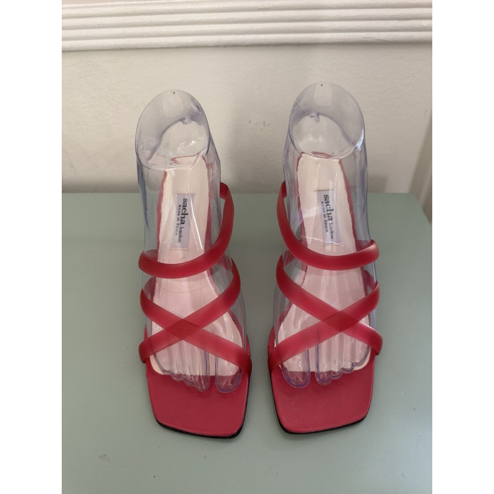 Vintage Vintage Sacha London Hot Pink Jelly Lucite Heel Y2K Sz 7.5 Size US 7.5 / IT 37.5 - 3 Thumbnail