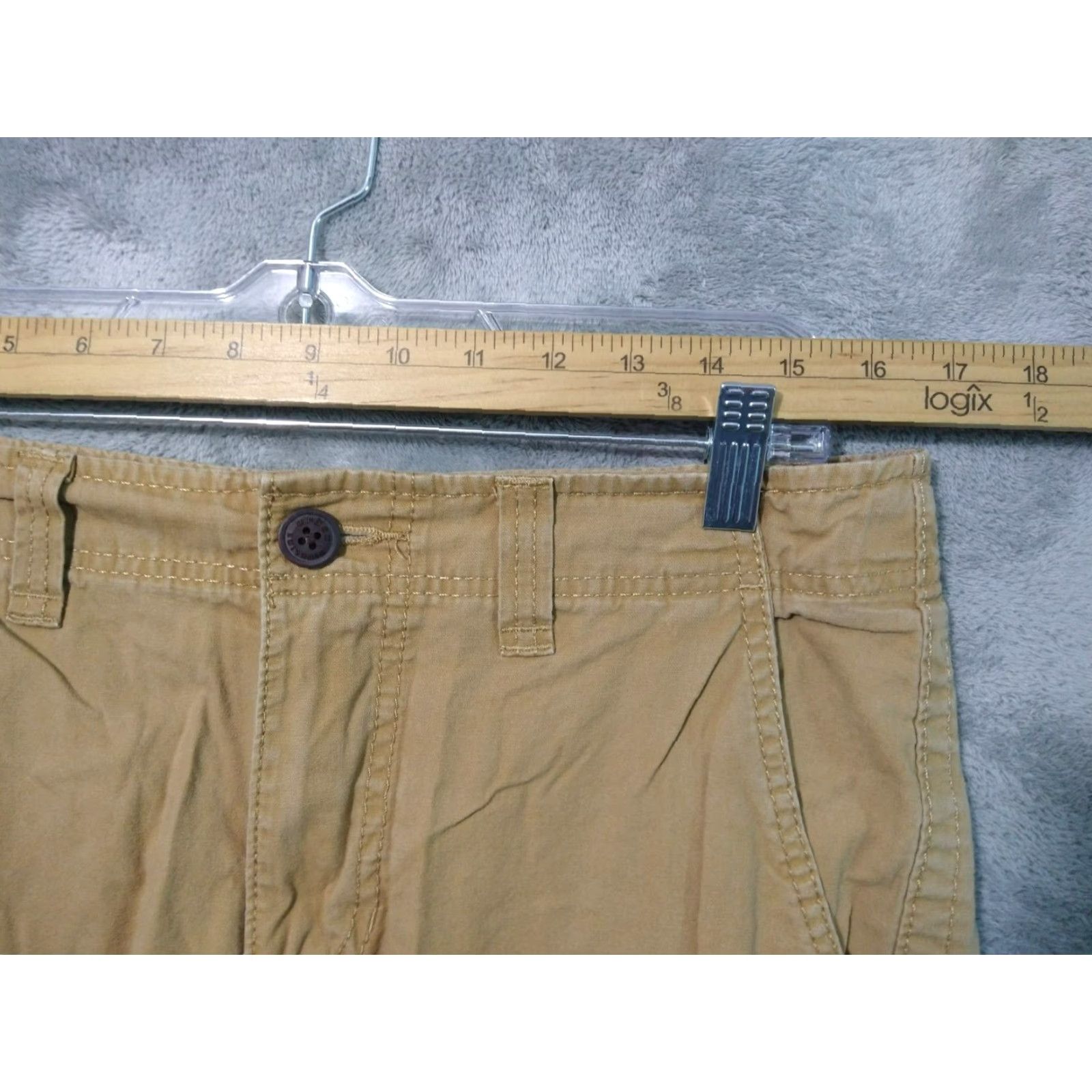 Vintage Urban Pipeline Cargo Shorts Mens 32 Beige Hip Hop Style Utility Baggy Short Pants Size US 32 / EU 48 - 3 Thumbnail