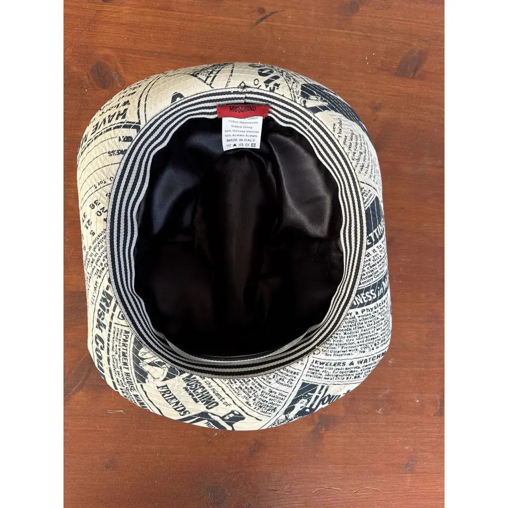 Moschino Moschino Newspaper Print Cotton Hat Made in Italy Size ONE SIZE - 2 Thumbnail