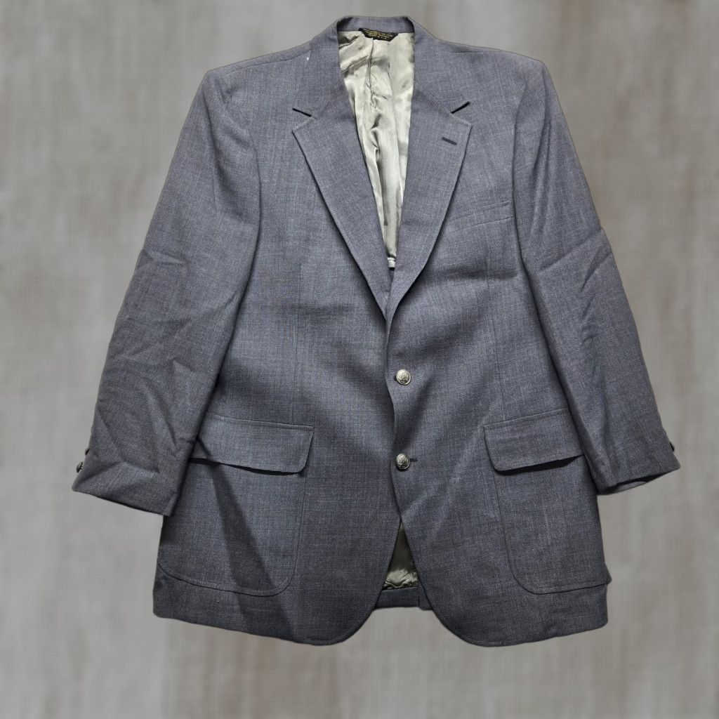 Vintage Nino Cerruti Rue Royale Two Button Suit Jacket Gray Adult Men's Size L Large Size 42R - 1 Thumbnail