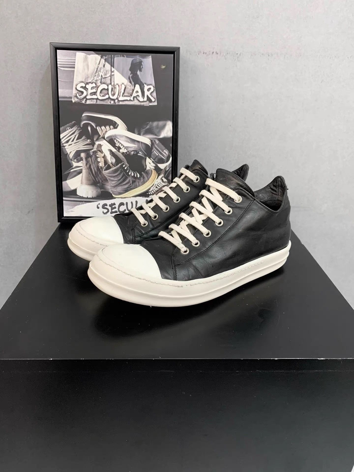 Rick Owens Rick Owens 16SS Mainline Leather Low-Top Ramones K34 Size US 7.5 / EU 40-41 - 3 Thumbnail