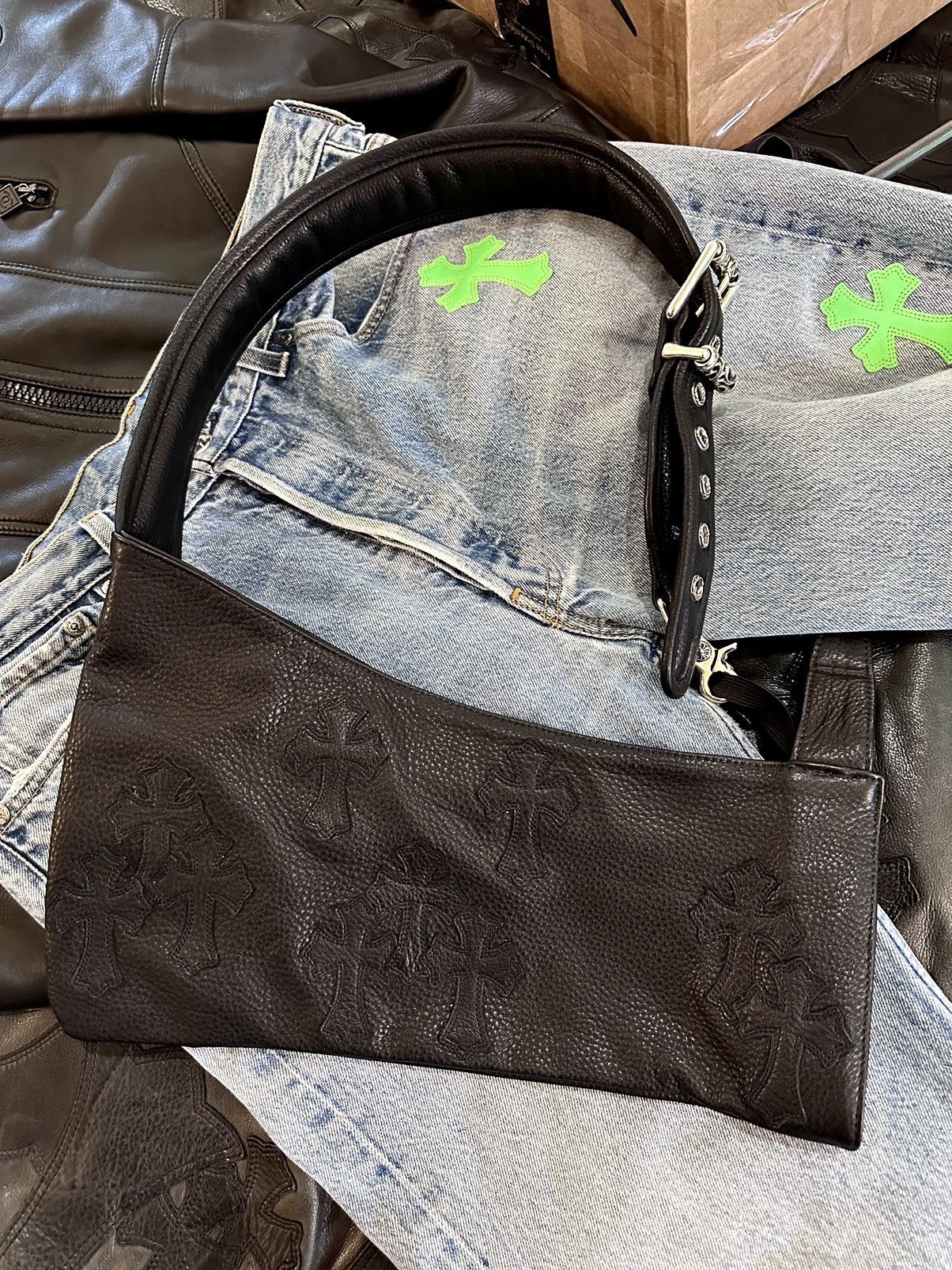 Chrome Hearts CHROME HEARTS 1/1 BROKEN ARM SLING LEATHER CROSS PATCH Size ONE SIZE - 15 Thumbnail