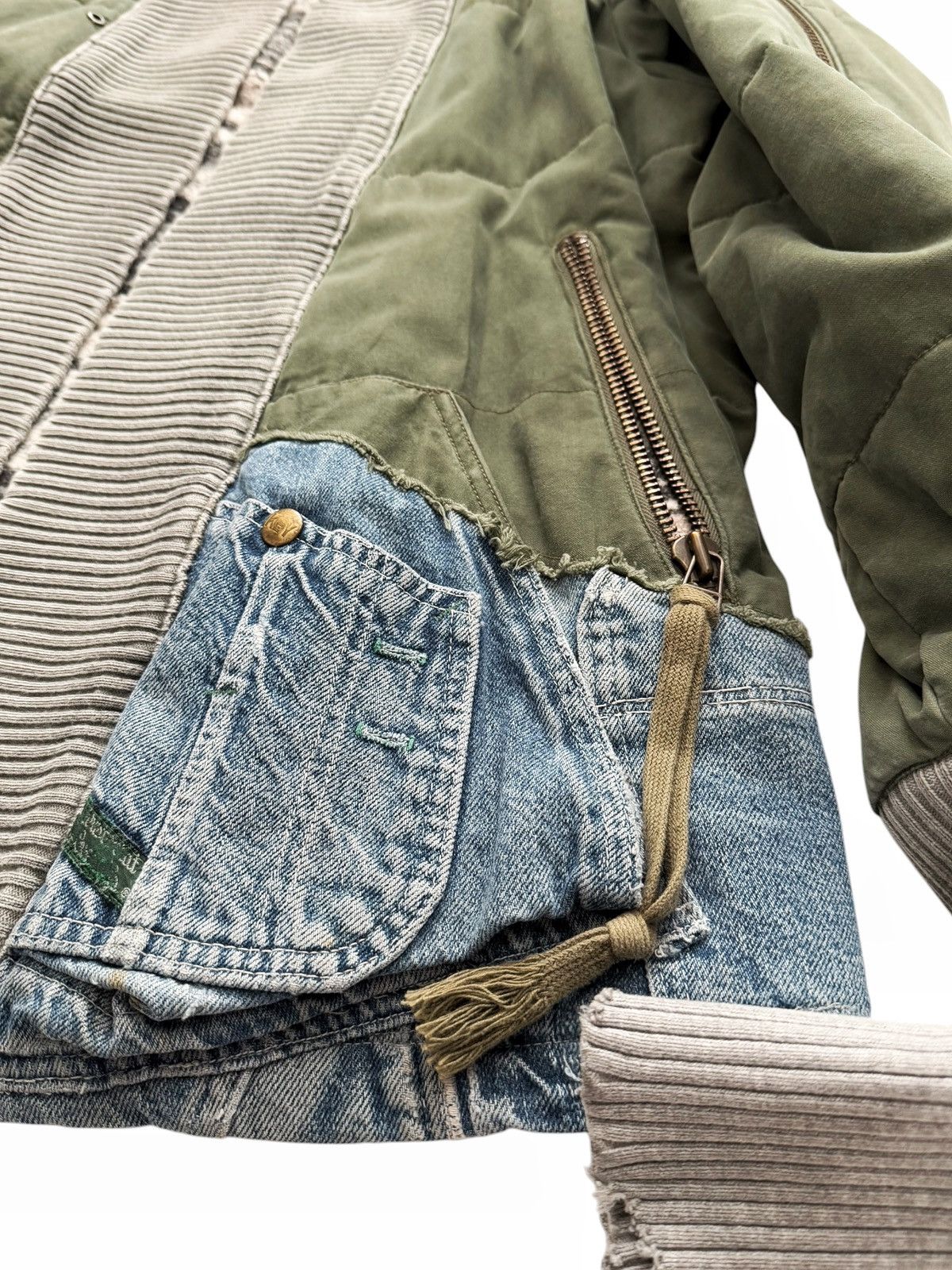 Greg Lauren GRAIL Double Layer Denim Military Cloth Arm Zip Bomber Size US M / EU 48-50 / 2 - 10 Thumbnail