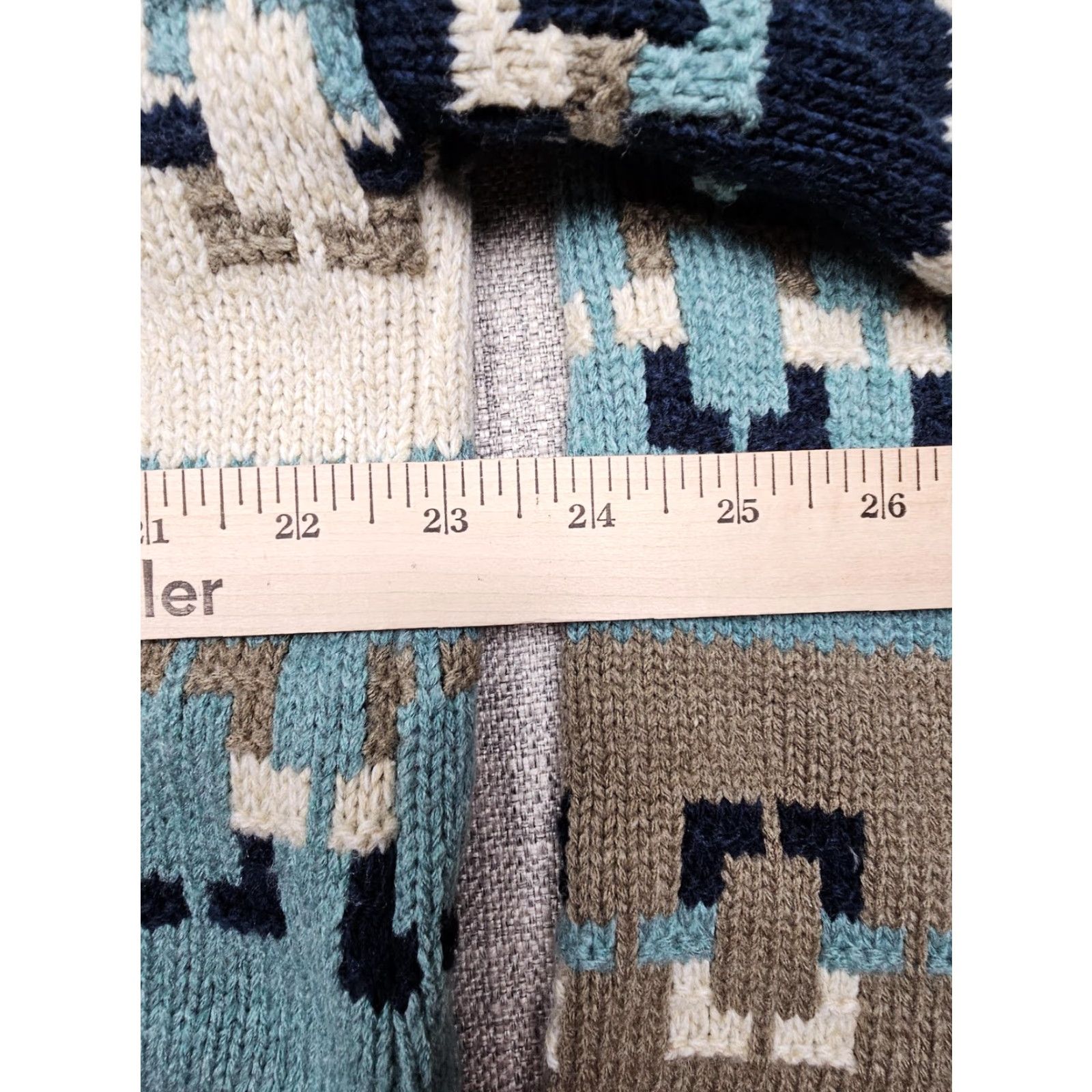 Jantzen Vintage Jantzen Sweater Mens XL Blue Tan Geometric Knit Pullover Pattern 90s Size US XL / EU 56 / 4 - 5 Thumbnail