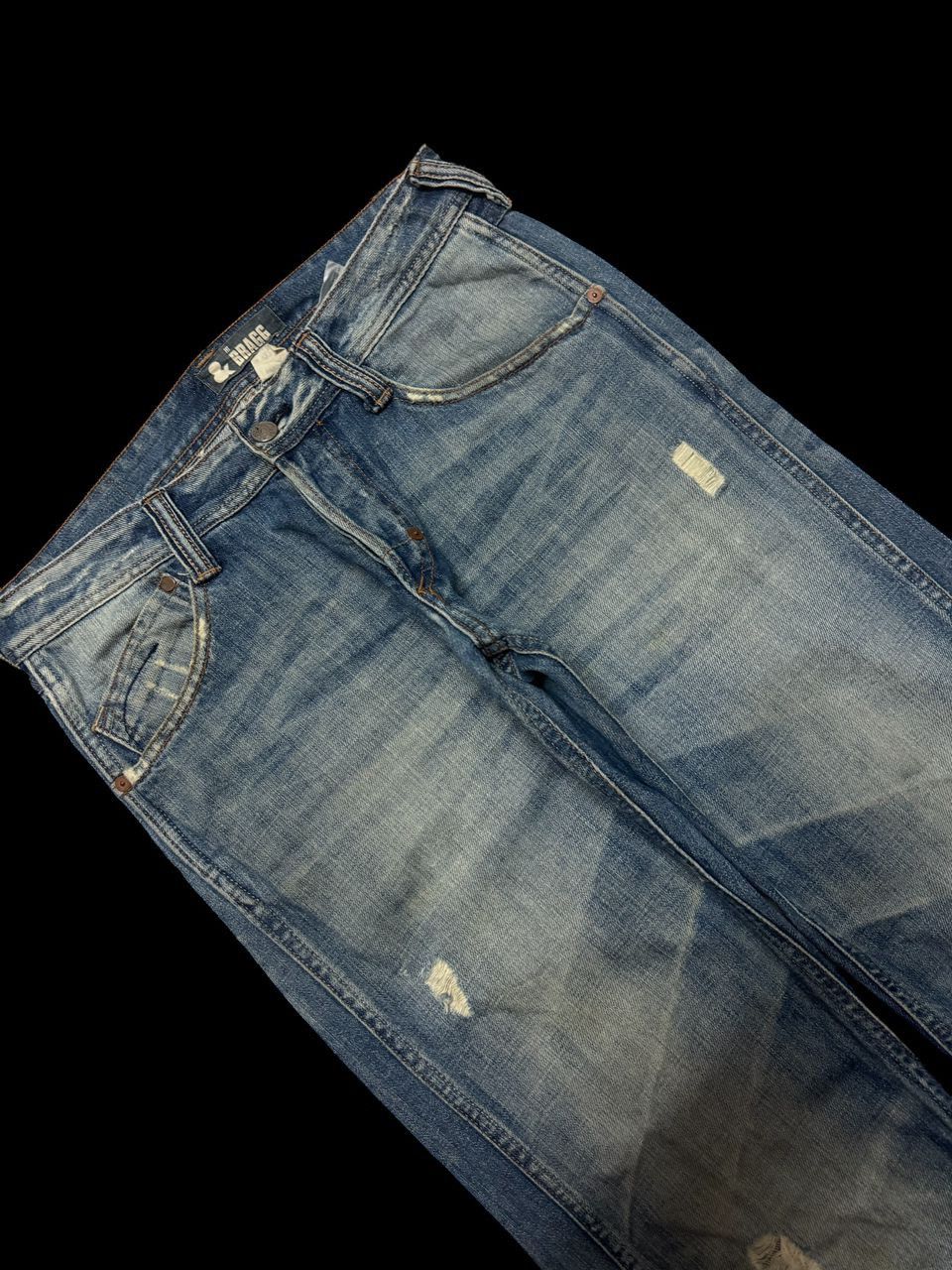 Designer TWIST LEG Insane Bragg Mudwash Faded Distressing Sick Jean Size US 31 - 6 Thumbnail