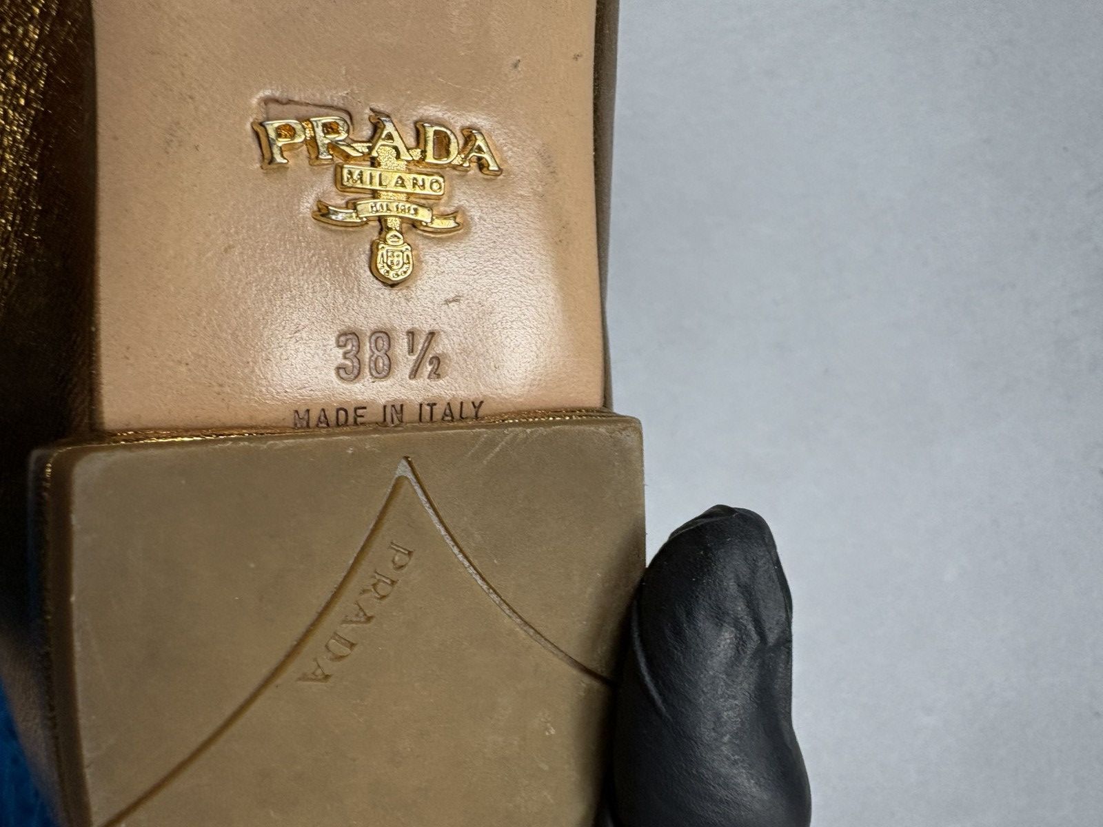 Prada Archive Prada Milano Metallic Gold Ballet Flats 38.5 Vintage Size US 8.5 / IT 38.5 - 20 Thumbnail