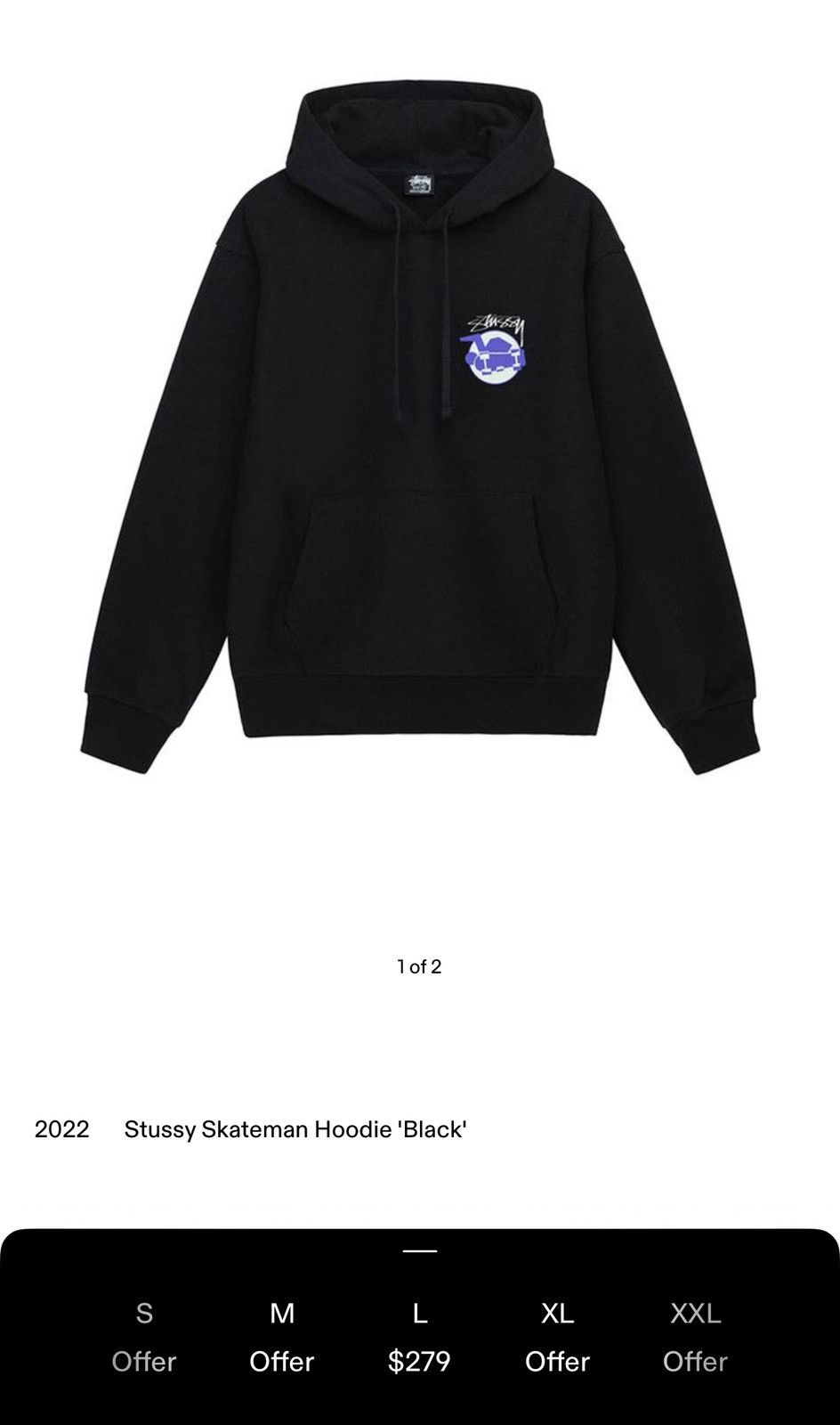 Stussy Stussy Skateman Hoodie ‘Black’ Size US S / EU 44-46 / 1 - 6 Thumbnail