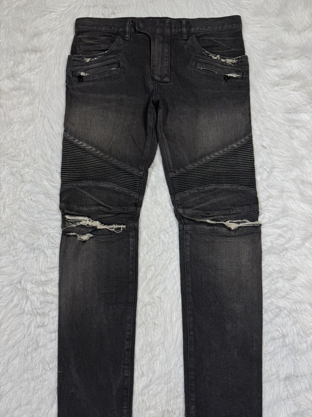 Balmain Balmain paris black Biker jeans Size US 33 - 13 Thumbnail