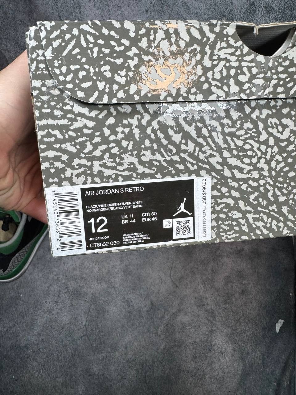 Jordan Brand Size 12 | Jordan 3 Pine Green With Box | Pre-Owned Size US 12 / EU 45 - 6 Thumbnail