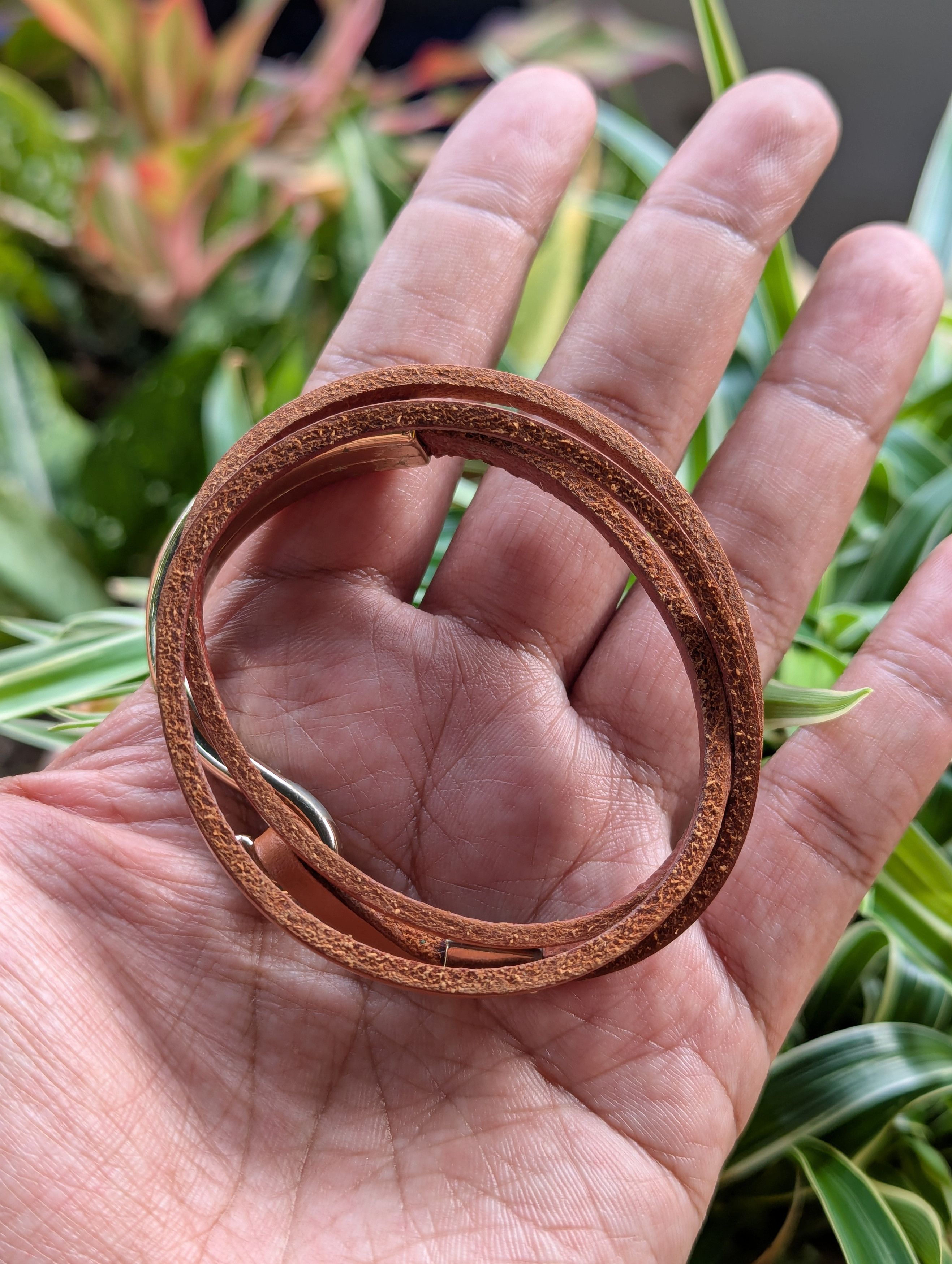 Leather S-hook Double Wrap Leather Bracelet Size ONE SIZE - 4 Thumbnail