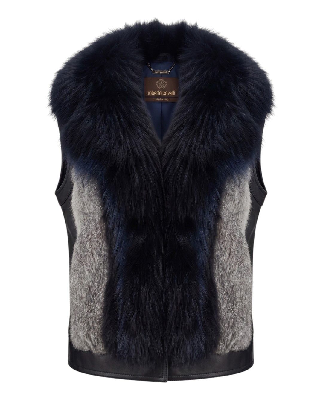 Roberto Cavalli FOX FUR LEATHER VEST Size M / US 6-8 / IT 42-44 - 1 Thumbnail