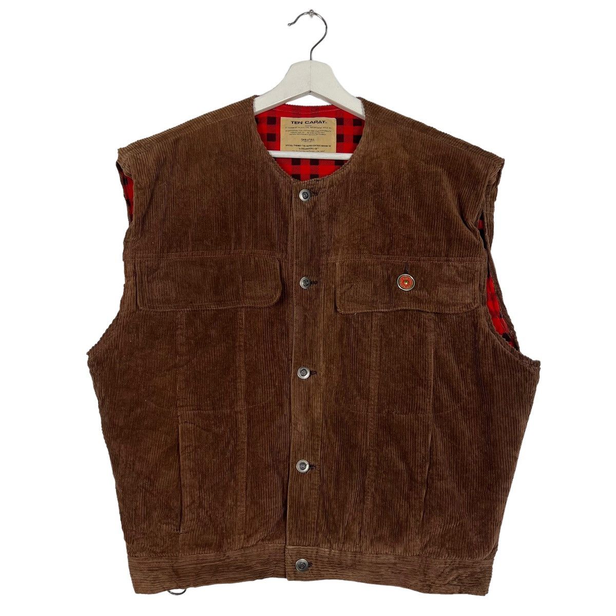 Japanese Brand 🔥 TEN CARAT CORDUROY SLEEVE LESS TANK TOP JACKET Size US L / EU 52-54 / 3 - 2 Thumbnail