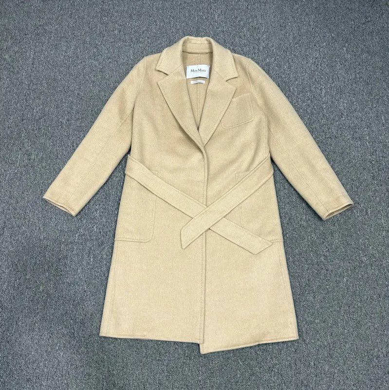 Max Mara MaxMara Beige Recycled Fiber Women's Coat 0089 Size S / US 4 / IT 40 - 1 Thumbnail
