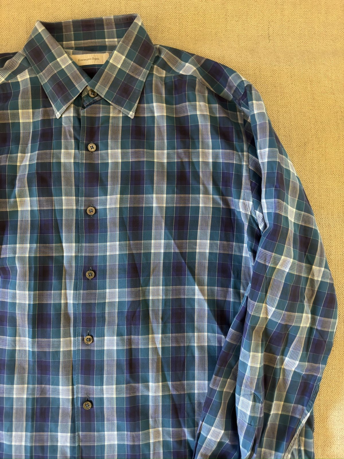 Ermenegildo Zegna Ermenegildo Zegna Vintage Check Sport Shirt Size US XL / EU 56 / 4 - 5 Thumbnail