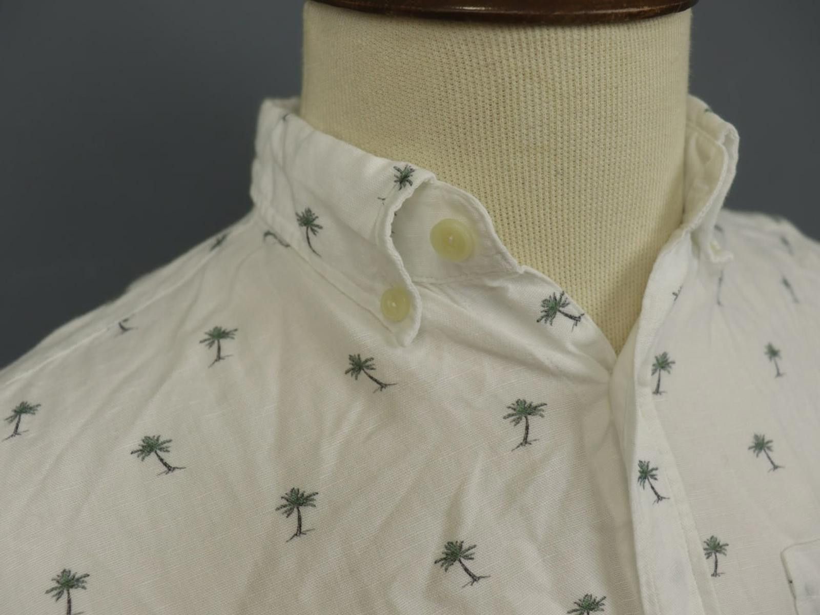 Designer Hackett London White Palm Tree Button-Up Shirt Size S Size US S / EU 44-46 / 1 - 2 Thumbnail