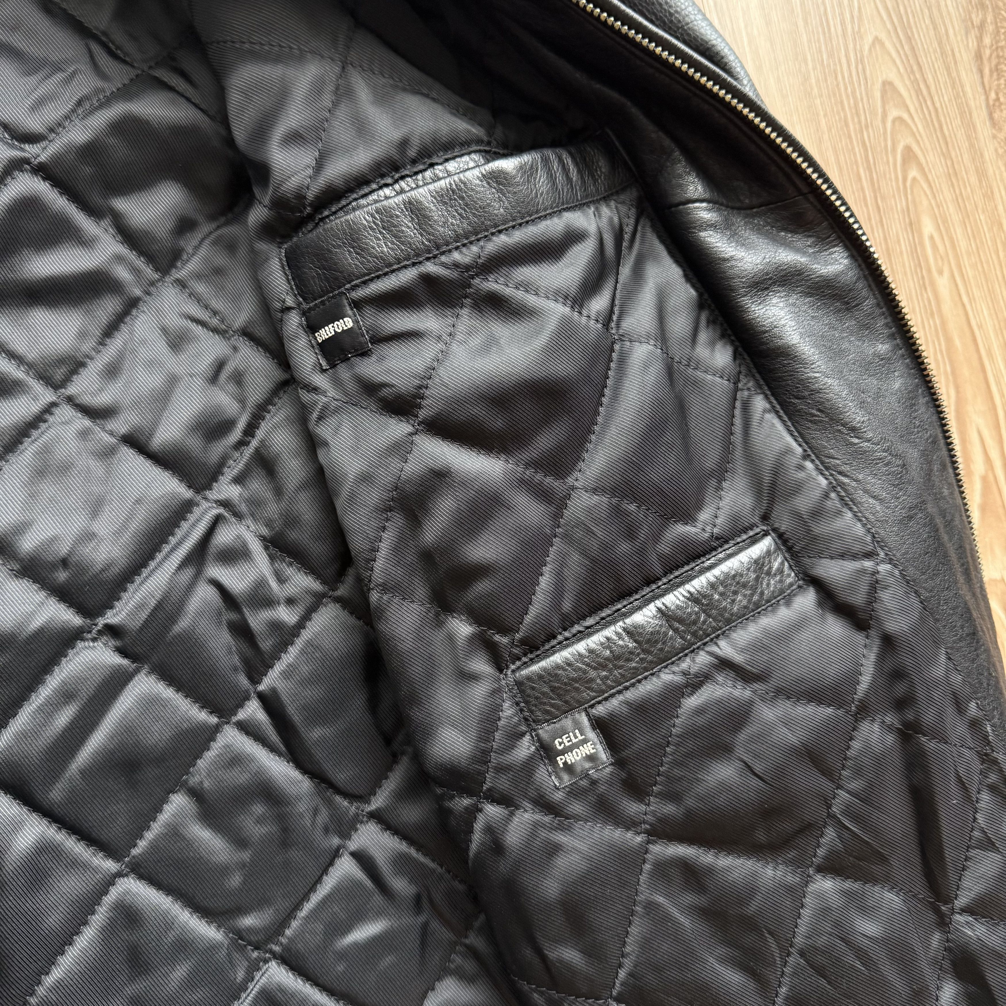 Jos. A. Bank × Vintage Collared Zip Up Leather Jacket Size US M / EU 48-50 / 2 - 3 Thumbnail