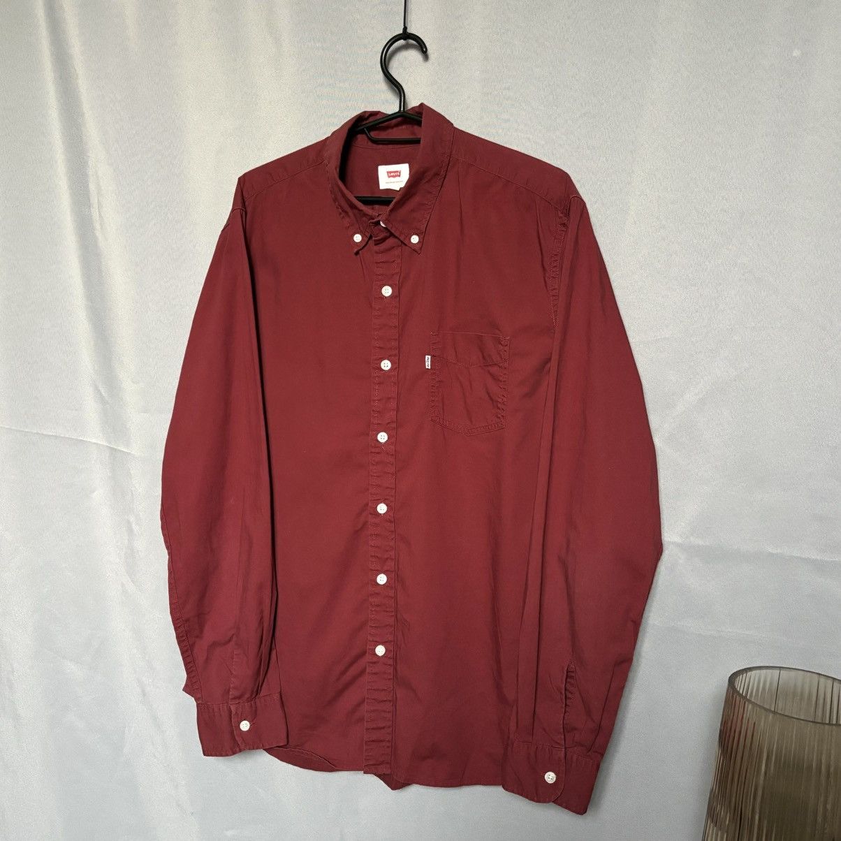 Levi's Levis shirt button up large red casual cotton Size US L / EU 52-54 / 3 - 1 Thumbnail