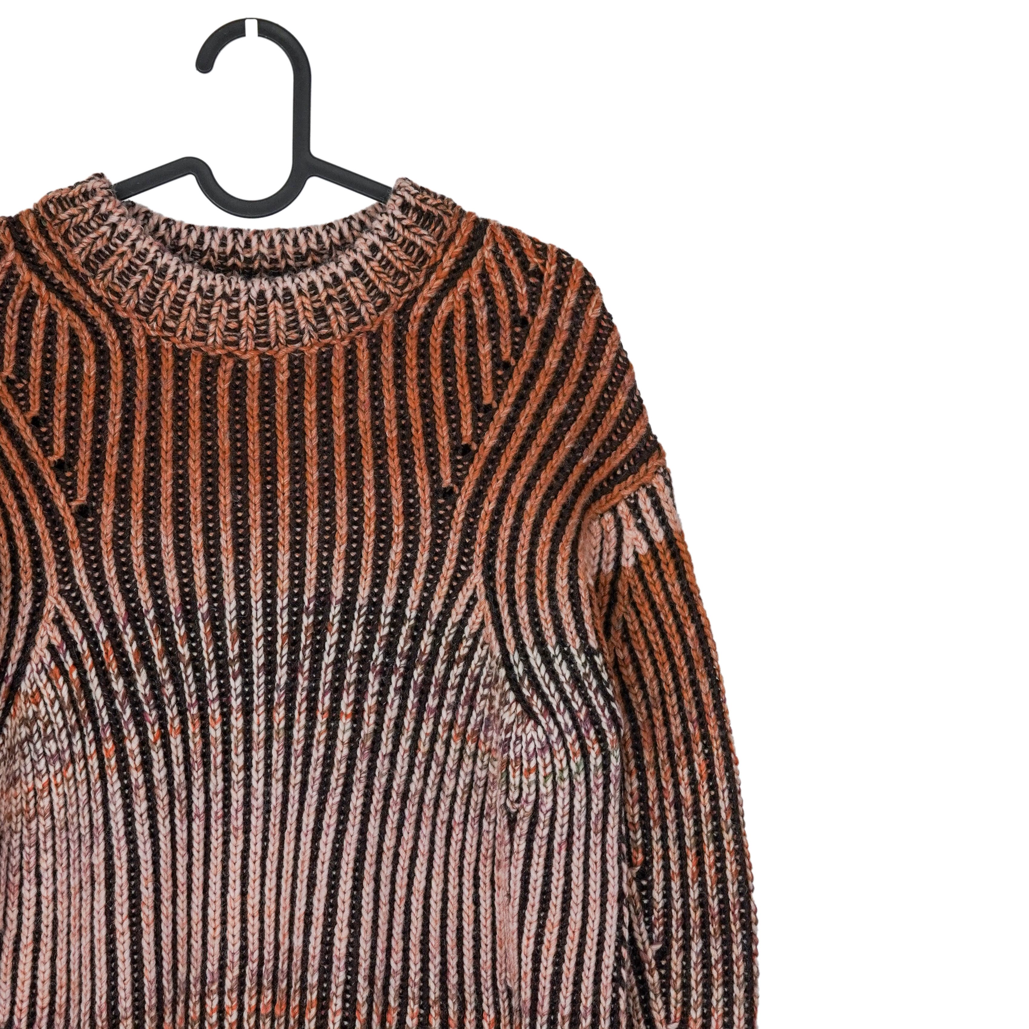 Acne Studios Acne Studios Brown Wool Blend Chunky Knit Crewneck Sweater Size S / US 4 / IT 40 - 4 Thumbnail