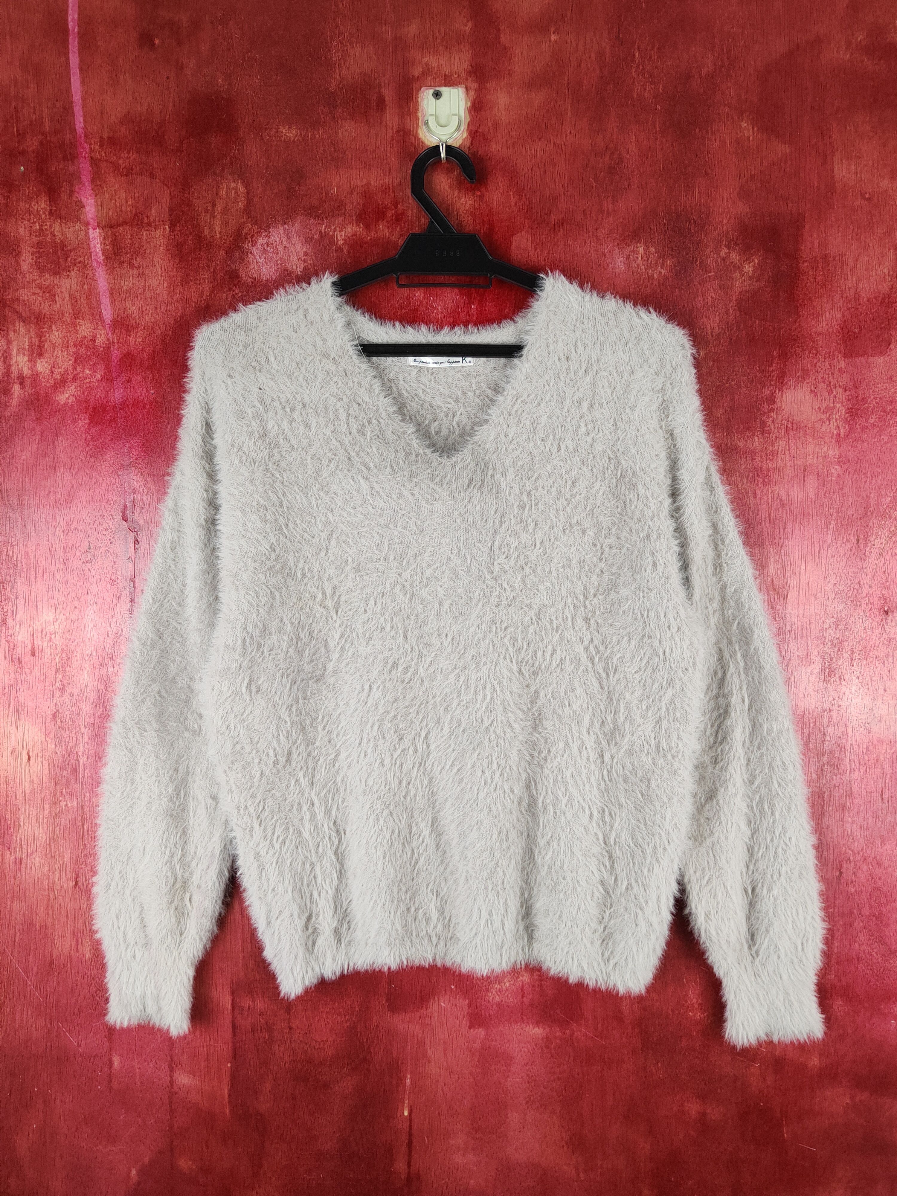 Homespun Knitwear × Japanese Brand × Vintage K Gray Shag Shaggy Fur Mohair Knitwear #S2170 Size S / US 4 / IT 40 - 1 Thumbnail