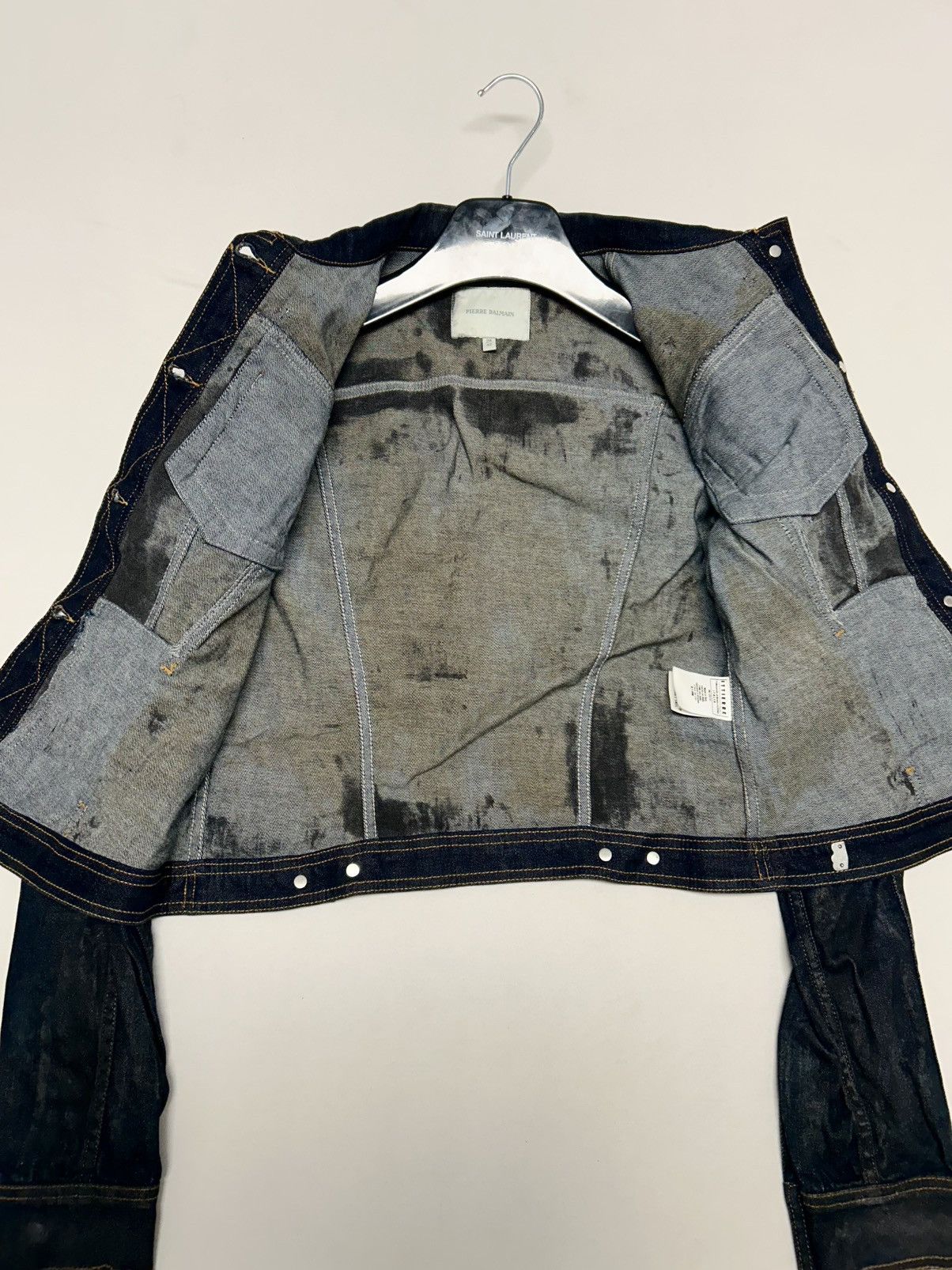 Balmain SS2012 Waxed Denim Jacket Reworked Size US XS / EU 42 / 0 - 8 Thumbnail