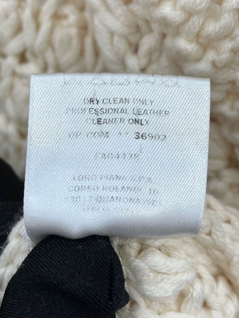 LORO PIANA White knit turtleneck sweater with zipper