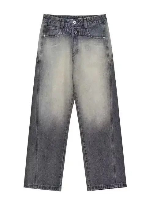 Jean Vintage washed distressed micro wide jeans Size US 34 / EU 50 - 5 Thumbnail