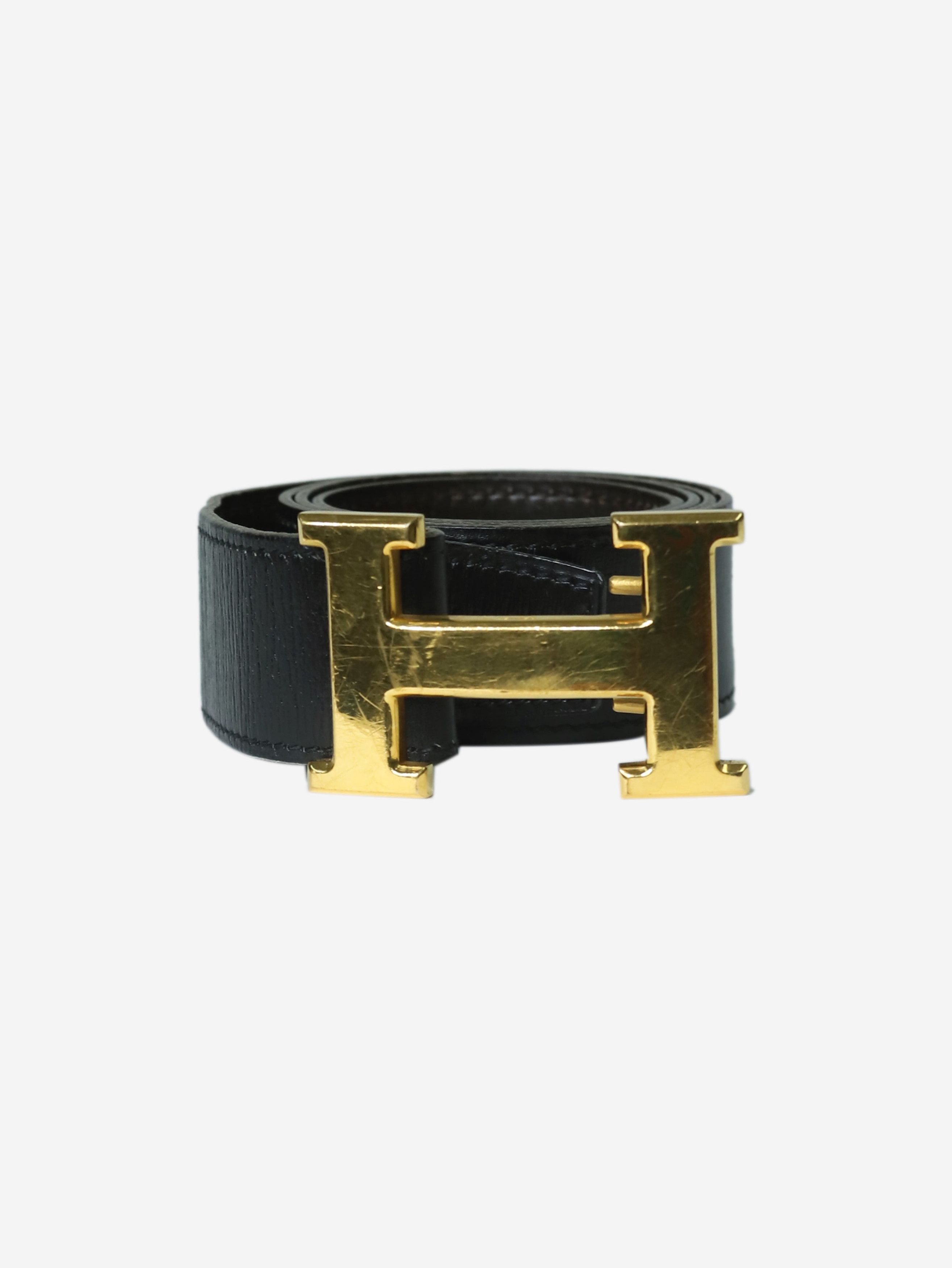 image of Hermes Black H Belt Buckle, Women's