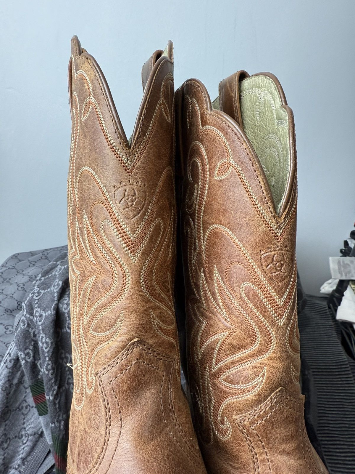 Cowboy Equipment 💥Rare! Vintage Ariat Western Leather Cowboy Boots Size US 8 / EU 41 - 7 Thumbnail