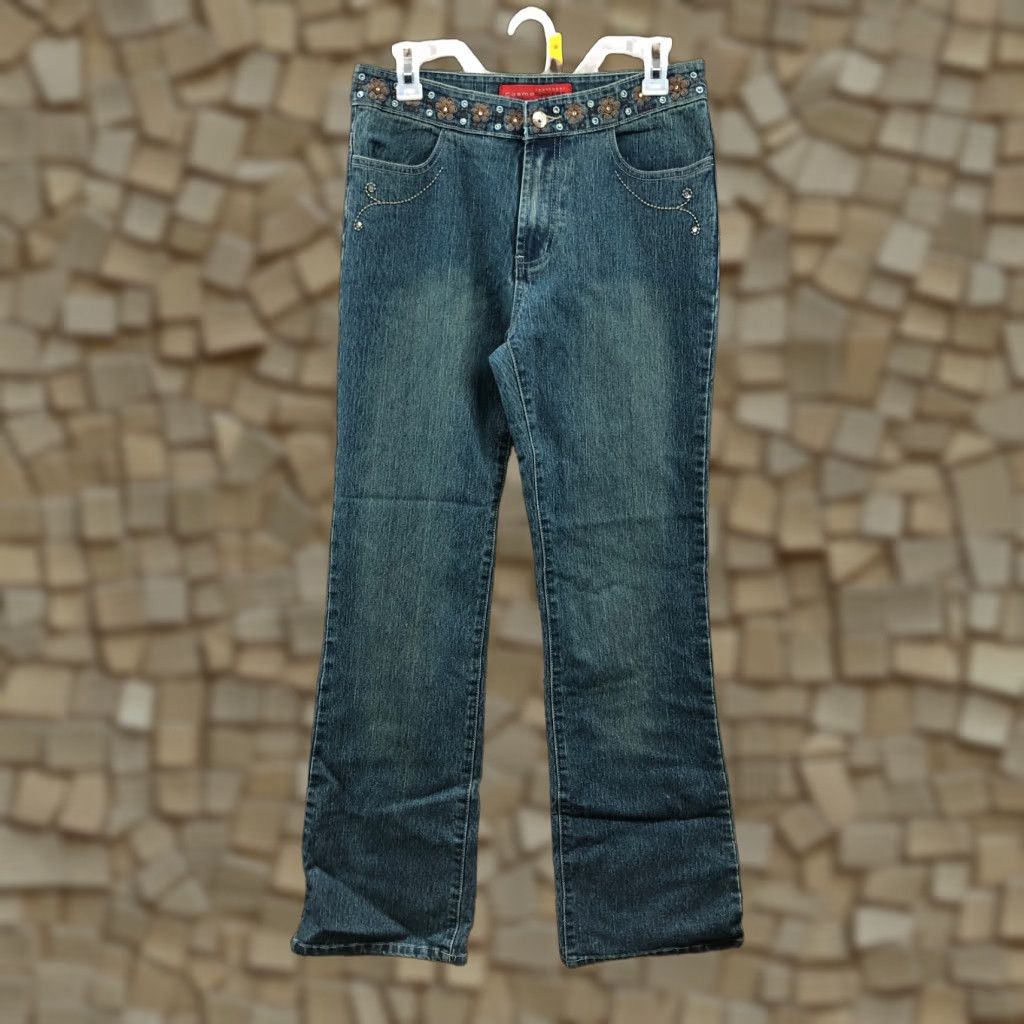 Denime Cosmopolitan Jeans Female Regular Dark Wash Blue Denim Mid Rise 8 - 5-Pocket Bootcut Cotton Pants Womens Size 8 Blue Size 30" / US 8 / IT 44 - 1 Thumbnail