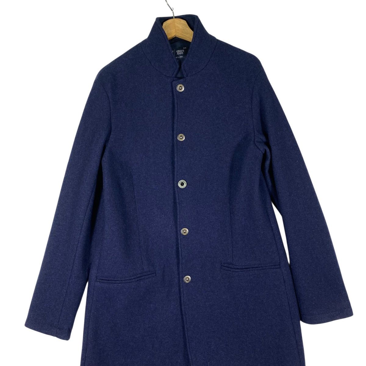 Armani Armani Jeans Snap Button Balmacaan Coat Size 50 Blue Colour Size US M / EU 48-50 / 2 - 6 Thumbnail