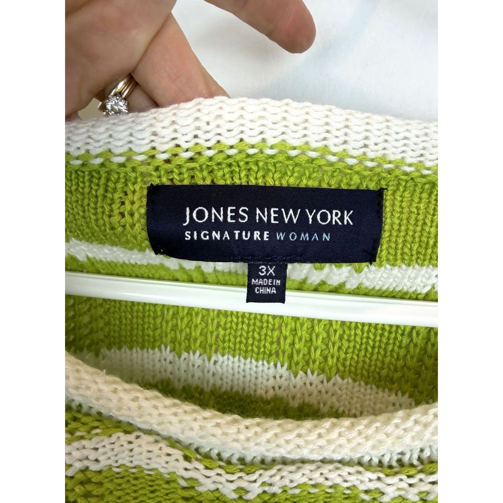 Jones New York Jones New York Sweater Womens 3X Green Signature Stripe Knit Pullover Roll Neck Size XXL / US 16-18 / IT 52-54 - 3 Thumbnail